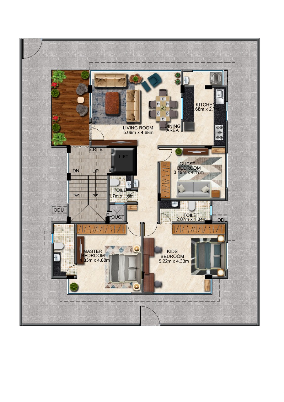 Mblu Shree 3BHK floor plan